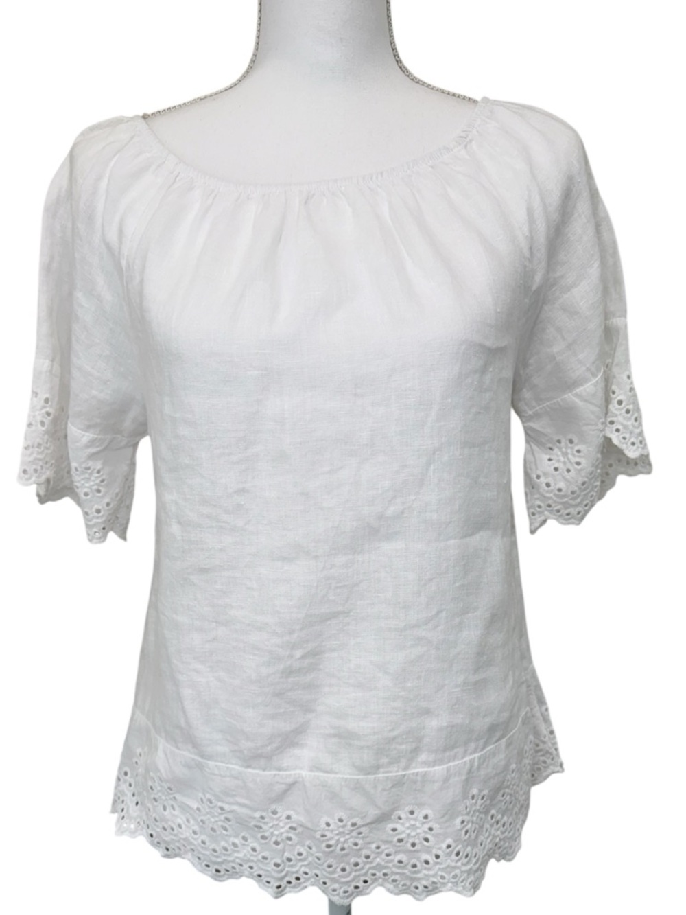 Terzo Millennio Chic White 100% linen Blouse size small